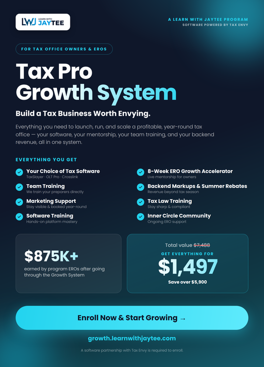 Tax Pro Growth System (Software & Mentorship)